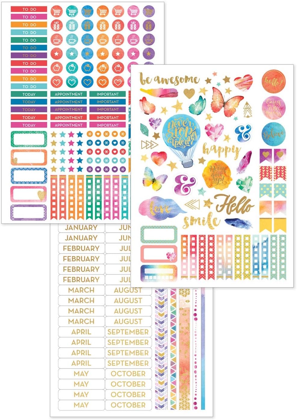 Paper House Productions 12 Month Undated 9.5" Planner with Month and Event Flag Stickers - This Moment
