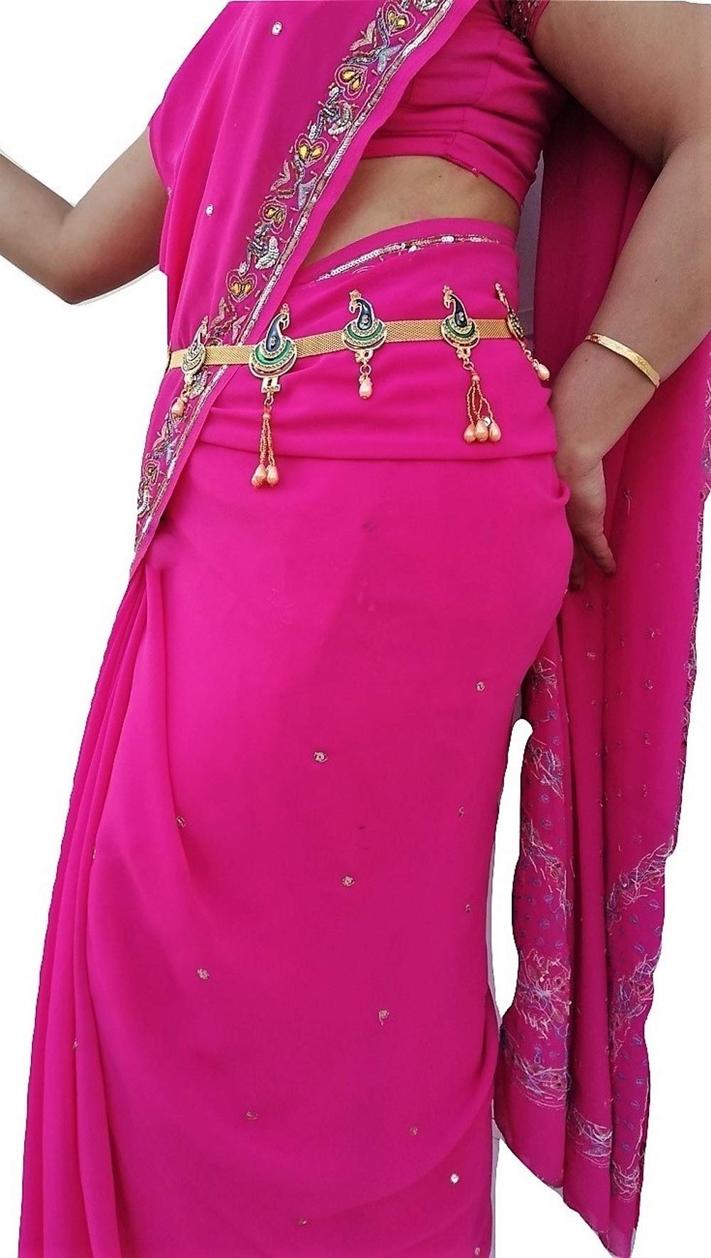 Peacock Design Gold Plated Waistchain/Kamarband/Ottiyanam with Pearl Tassels for Women and Girls Wear On Saree/lahnga/Jense and Ethnic Wear-image-29