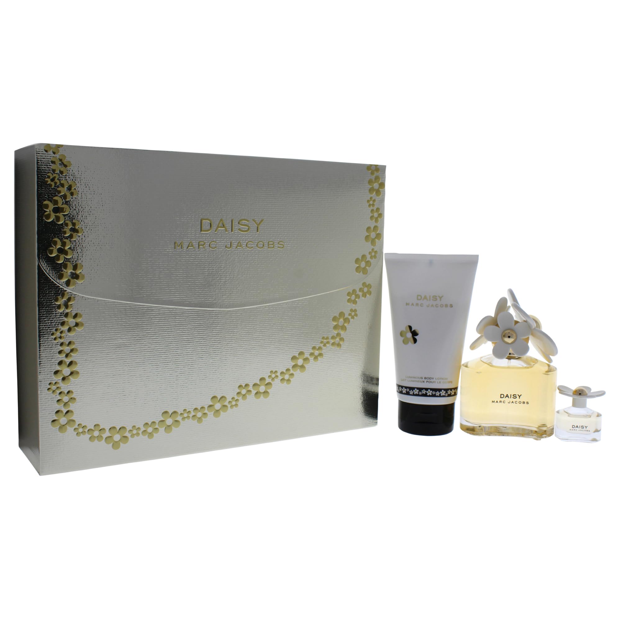 Marc Jacobs Daisy Gift Set for Women (Eau De Toilette Spray, Luminous Body Lotion, Mini Eau De Toilette Splash)