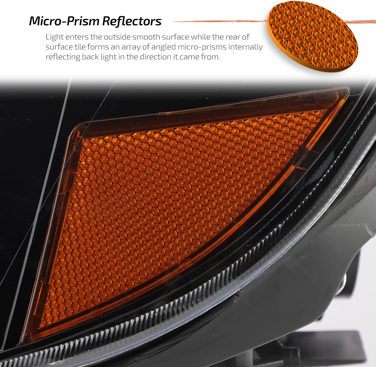 AKKON - Fits 2007-2008 Honda Fit [Halogen Type] Black Headlights Headlamps Pair Driver Left+Passenger Right 07 08