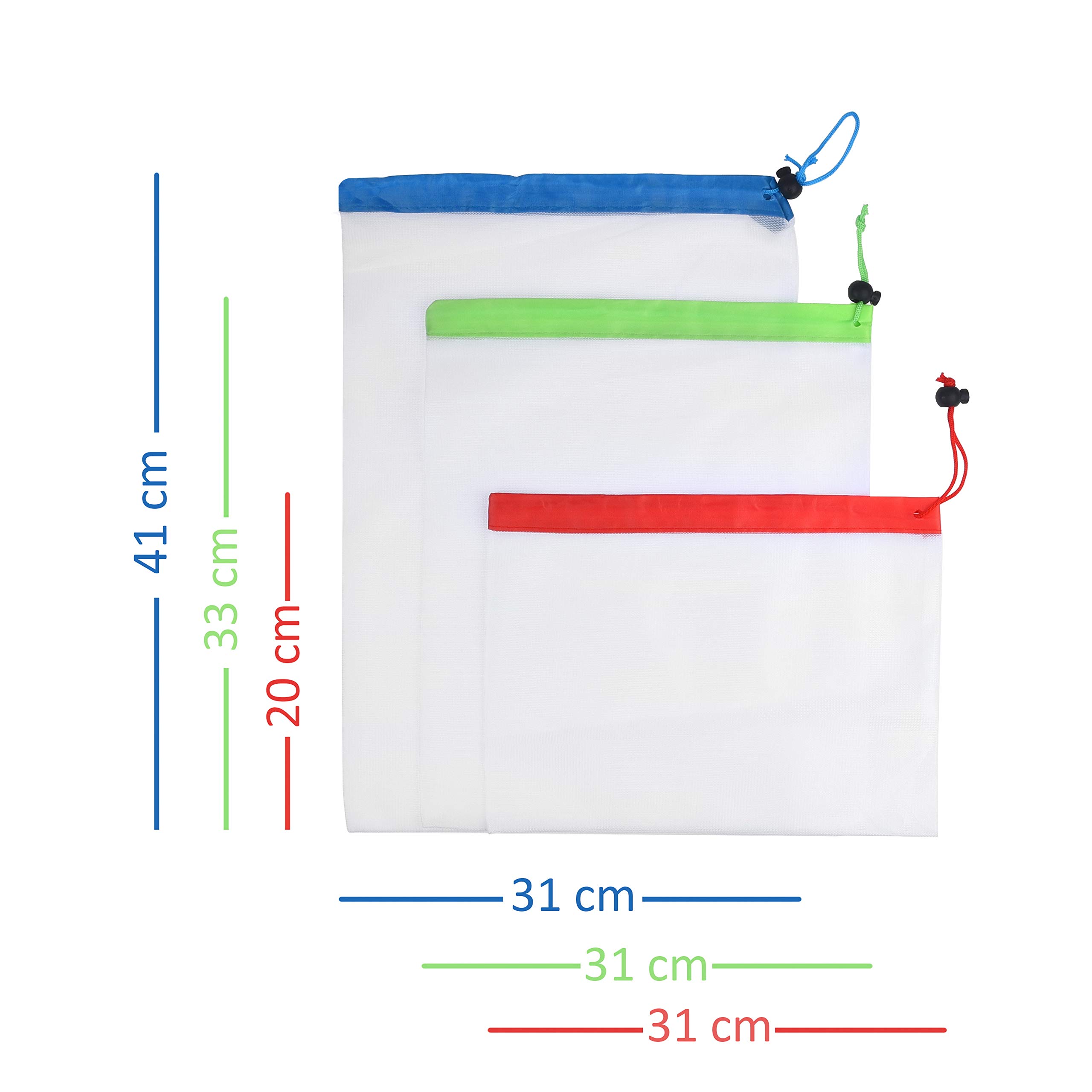 Image secondaire de Kare & Kind Sacs de Produits réutilisables 15 pcs - Sacs en Filet lavables Multi-Tailles - Stockage écologique sans déchets pour