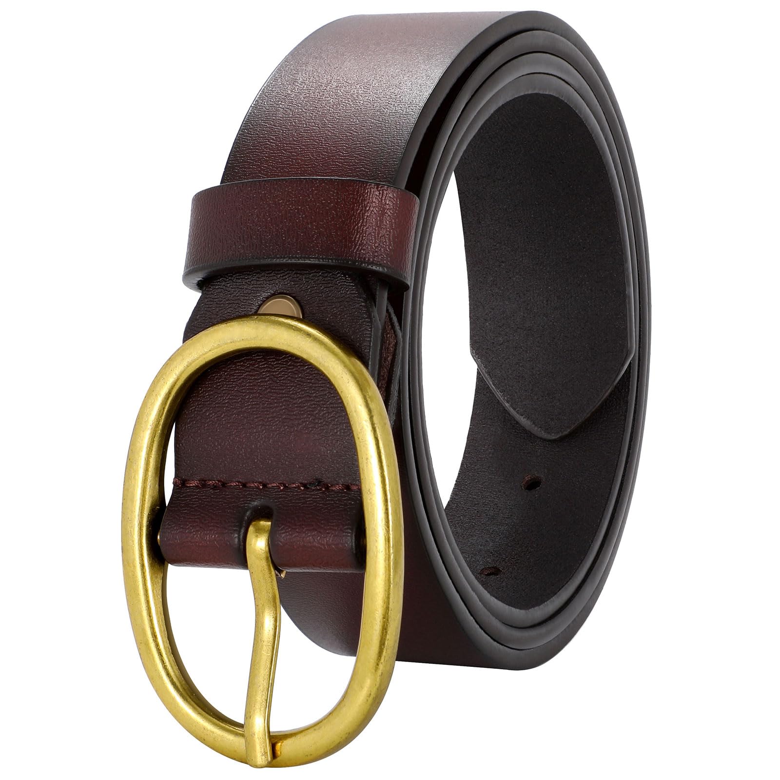 BELTROAD Men's Leather Belt for Jeans, Work, Business & Casual - Black, One Size, 1.3" Width, Alloy Buckle