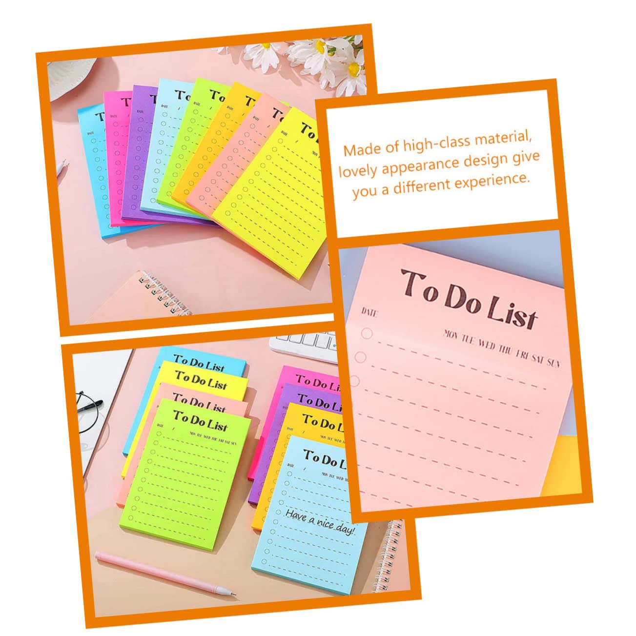 SHOWERORO Pegatinas Para Notas Blocs De Notas Fluorescentes 16 Unidades/set Múltiples Autoadhesivas Para Oficina