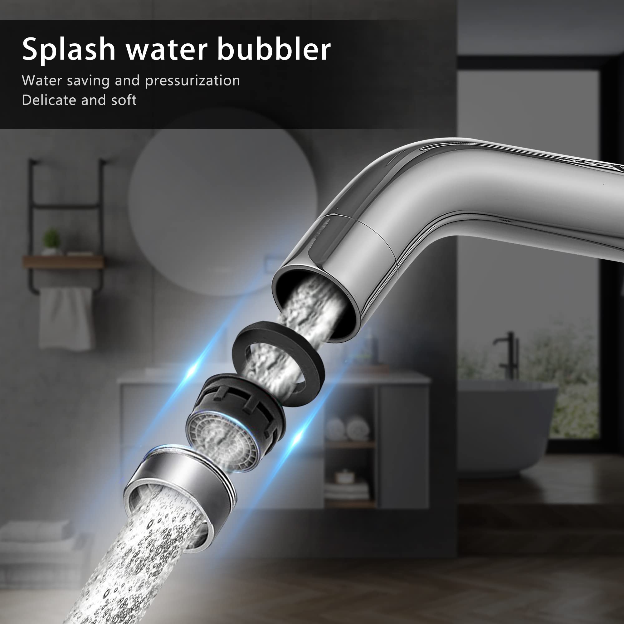 Rubinetto con Sensore Infrarossi Automatico per Lavabo Bagno - Miscelatore in Acciaio Inossidabile - Batteria - Cromo Argento