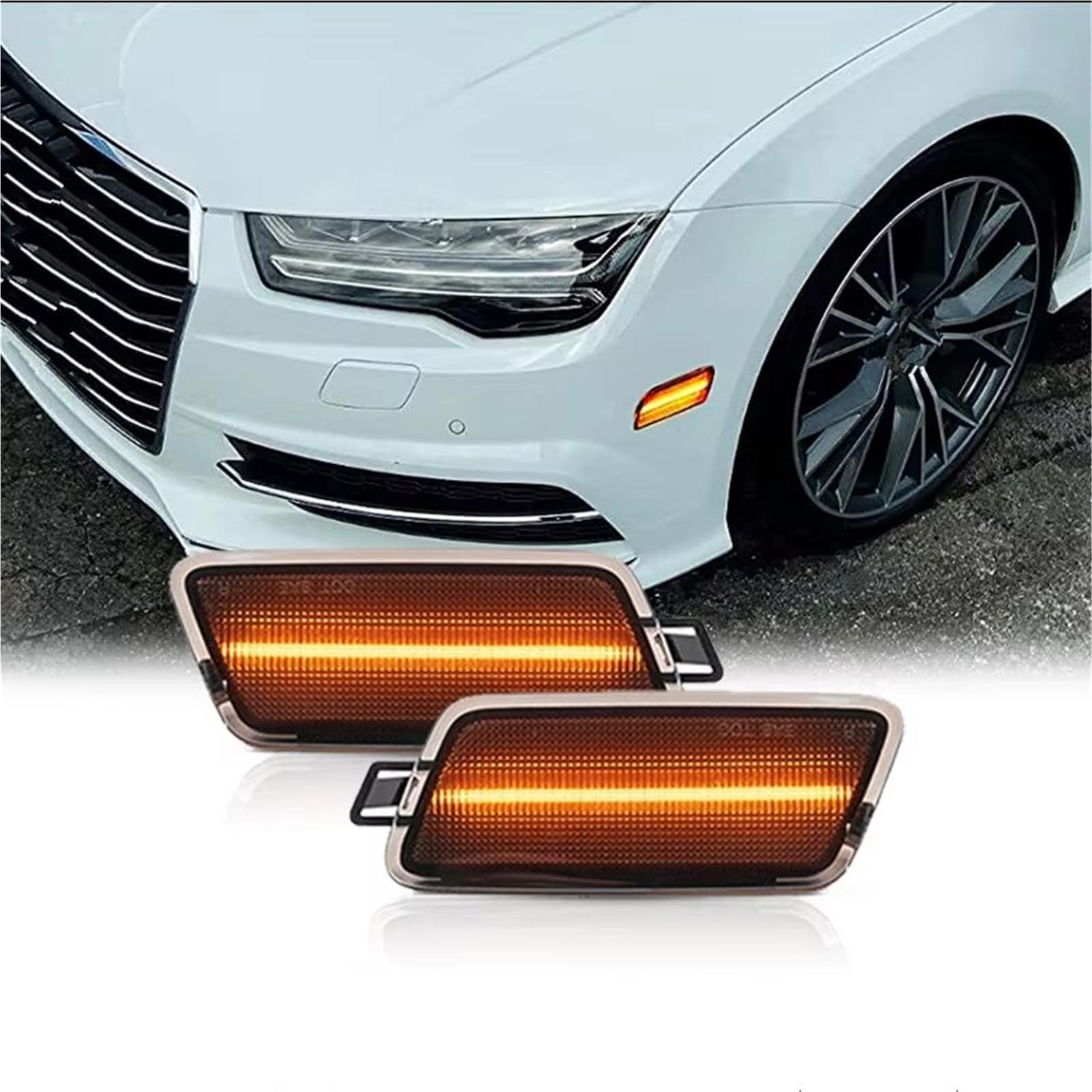 Indicatore di Direzione Per A7 Per S7 Per RS7 2012-2018 Ambra Rosso Full LED T10 Indicatore Laterale Direzione DRL Sidemarker Lampade Indicatore Laterale(4pc Amber Red)