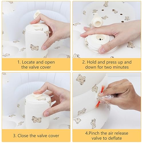 Miniatura 3 de Asiento inflable para bebé para bebés de 3 meses en adelante, asientos de piso para bebé para sentarse, asientos para bebé para infantes, silla