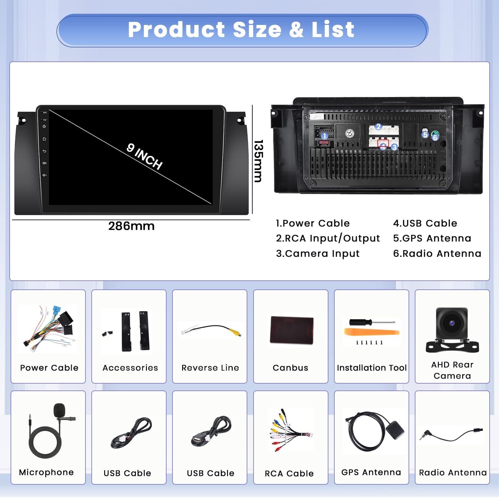 HIkity [8 Core 4+64GB] Android 15 Autoradio, Carplay Android Auto sans Fil, pour BMW E39 E53 M5 X5 1996-2007 Radio, Hikity Écran Tactile 9’’ Bluetooth Stéréo Mirror Link GPS WiFi SWC USB
