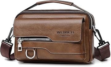 A-QMZL Sacs Bandoulière homme,Sacoche Bandouliere Cuir Petite Sac à Bandoulière vintage Shoulder Bag Crossbody Business Sacs Étanche Convient pour loisirs, travail,voyages