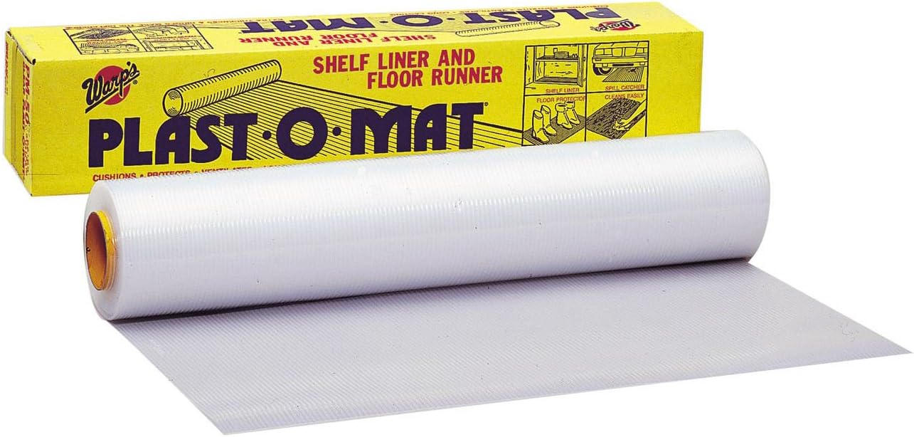 Warp Brothers PM-50 Clear Plast-O-Mat Ribbed Flooring Runner Roll, 30-Inch by 50-Foot