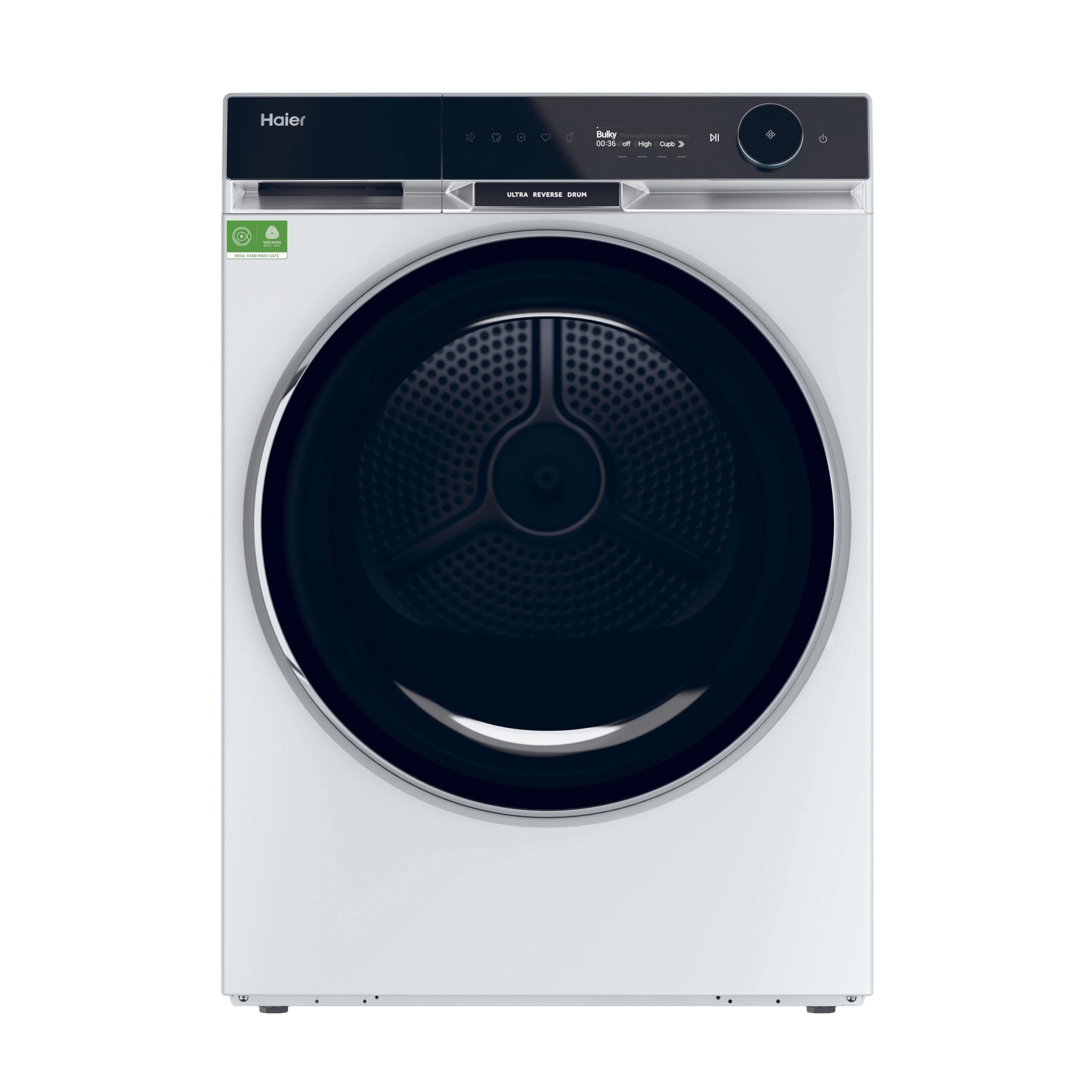 Haier X Serie 11 Asciugatrice 9 Kg, Libera Installazione, Carica Frontale, Classe A+++-10%, 5 Livelli d'intensità, Ultra Reverse, Partenza Programmabile, Vapore, 85x59,5x69,5 Bianca - HD90-A3Q397U1-S