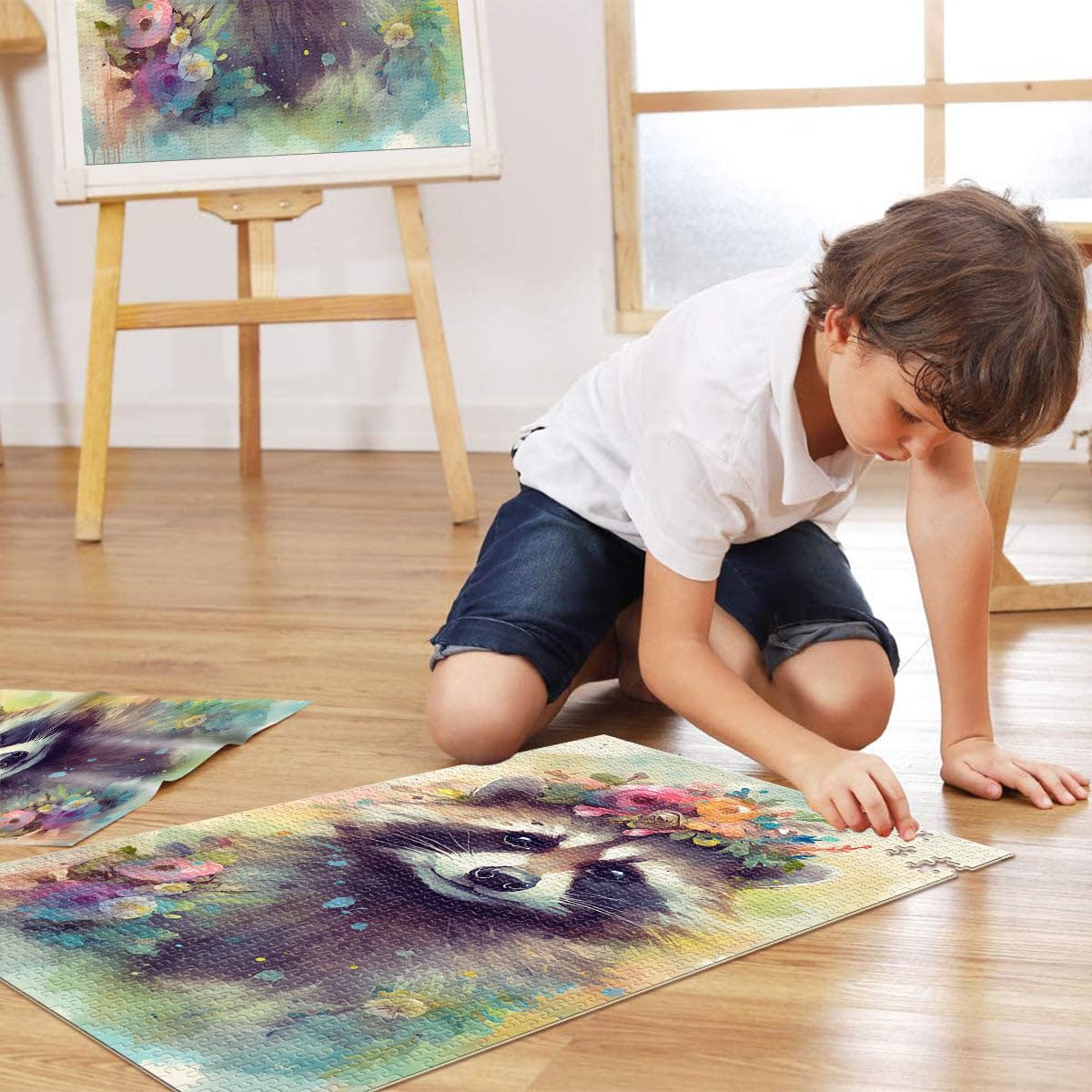 Puzzle 2000 pièces pour Adultes Puzzle bébé Raton Laveur Puzzle éducatif Jeu Familial Excellent Cadeau de Noël 27,56 po x 39,37 po pour Les 14 Ans