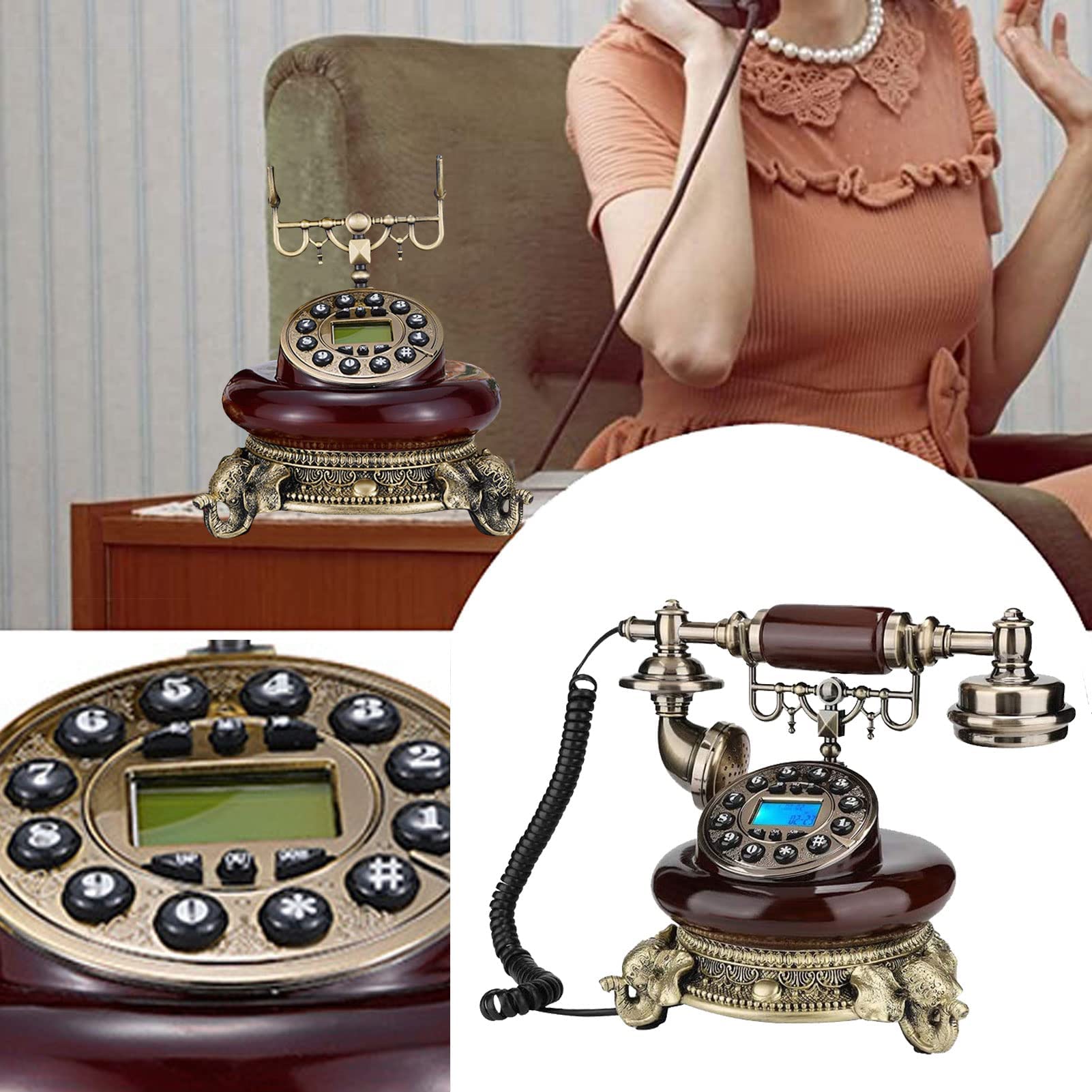 Telefono vintage, telefono fisso vecchio stile, telefono da