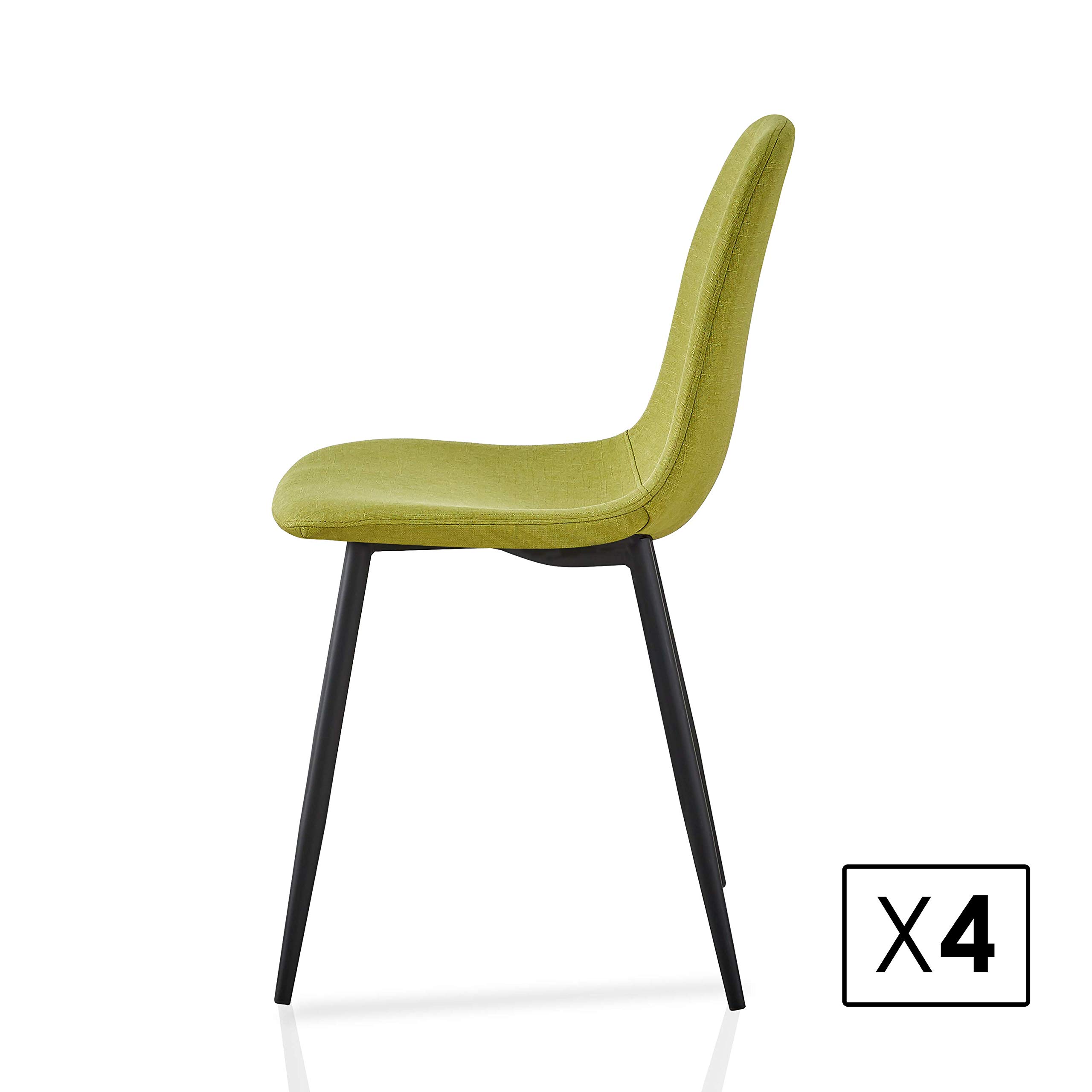 La Silla Española Alberca Sedia da Pranzo, Quercia, Verde Lime, Medidas: 53x45x87.5 cm, 4 unità