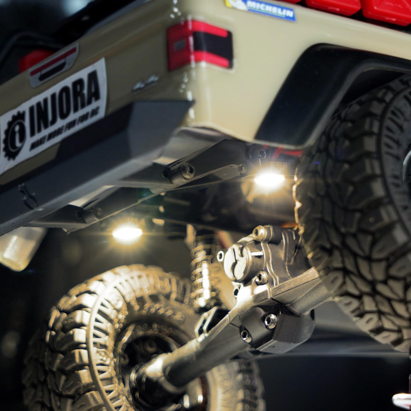 INJORA Zestaw świateł skalnych M2.0 z kontrolerem do TRX4M 1/18 RC Crawler (4 diody LED żółte)