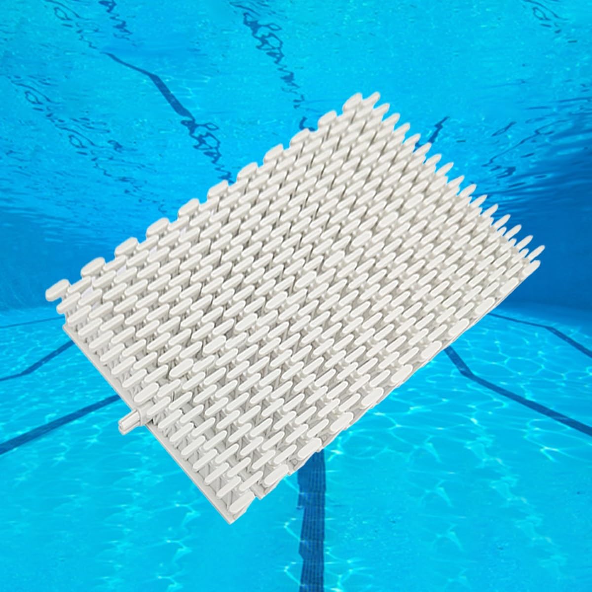 Grille de trop-plein de piscine blanche en PP de 20x100 cm pour drainage
