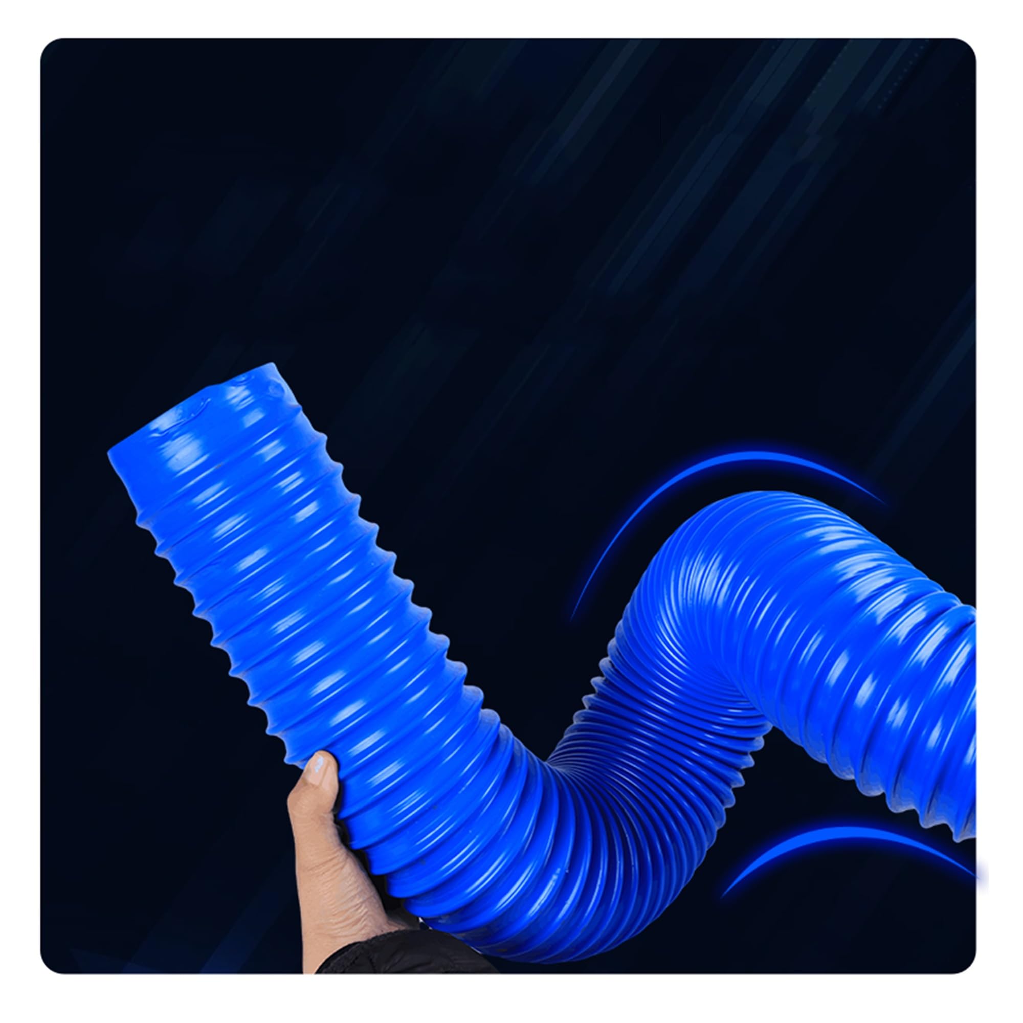 Manguera flexible de PVC azul for conductos de ventilación de aire acondicionado, ventilación HVAC, campanas extractoras y extractores.(7.5cm)