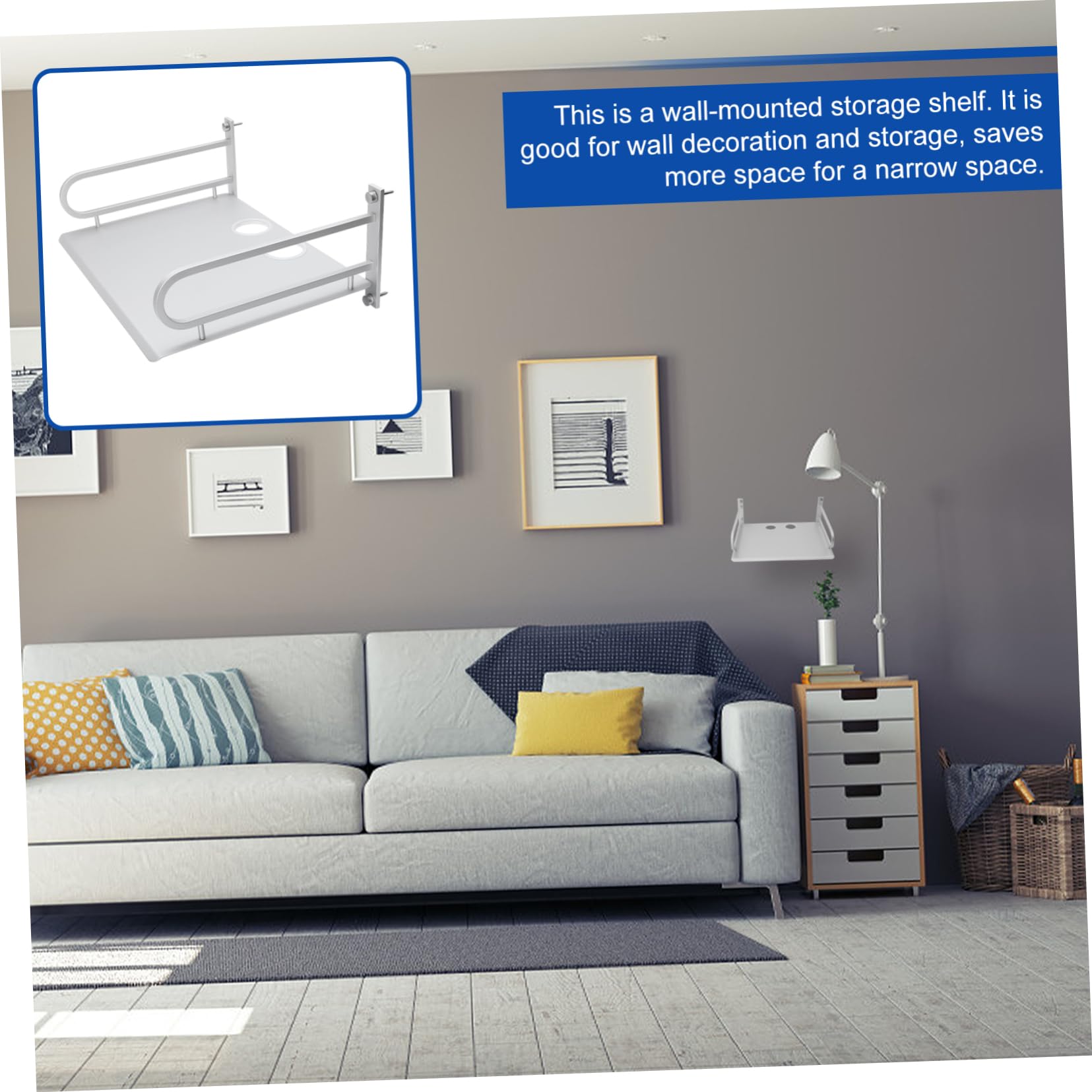 Soporte para Decodificador de TV de Aluminio Plata para Pared