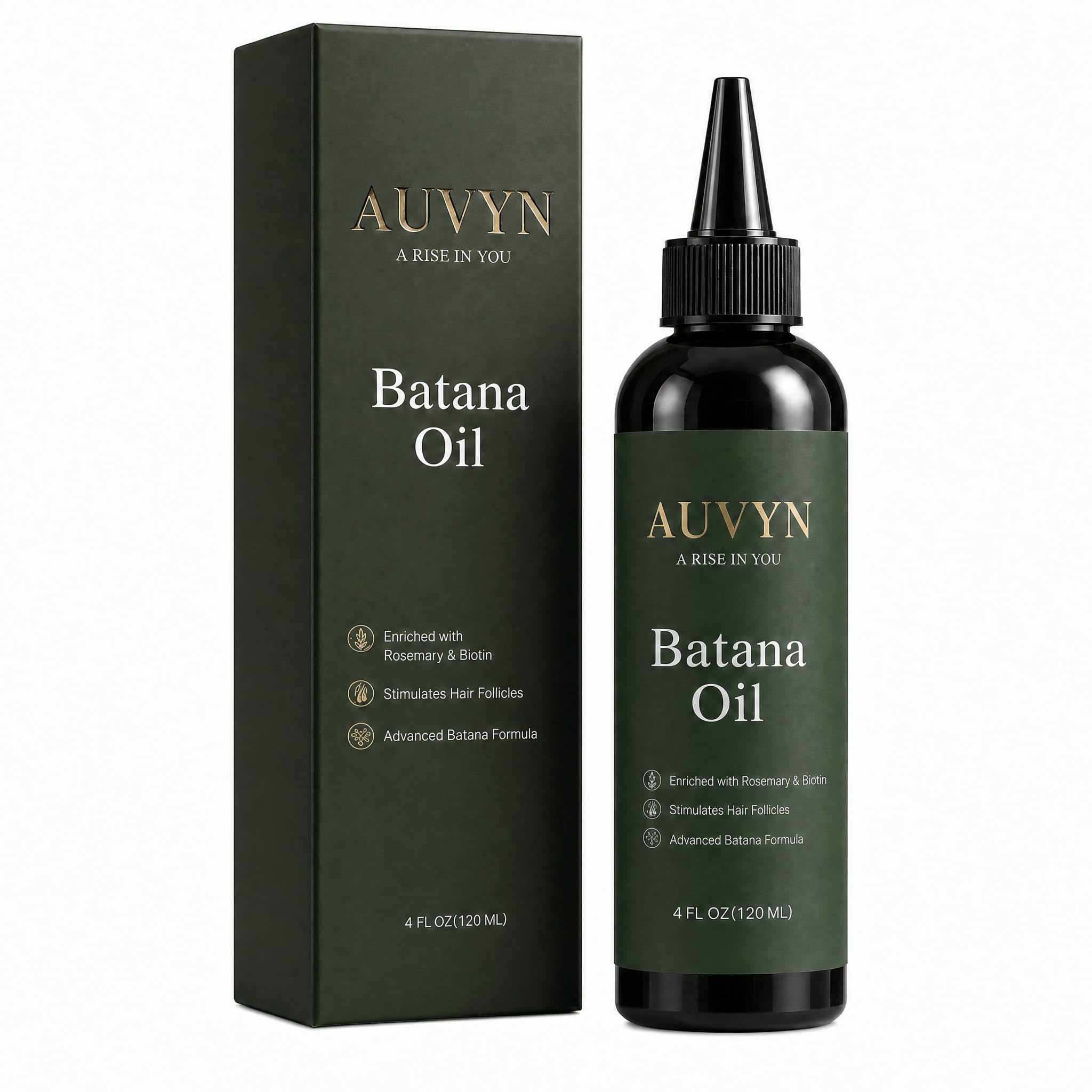 Batana Oil for Hair Growth, Premium Scalp Treatment with Rosemary & Biotin, Hair Serum for Thicker, Stronger & Shinier Hair, Men & Women, 4 Fl Oz