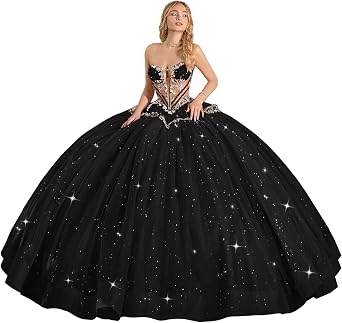 Glitter Crystal Quinceanera Dresses Tiered Beaded Ball Gowns Sweetheart Tulle Vestidos de 15 anos with Train