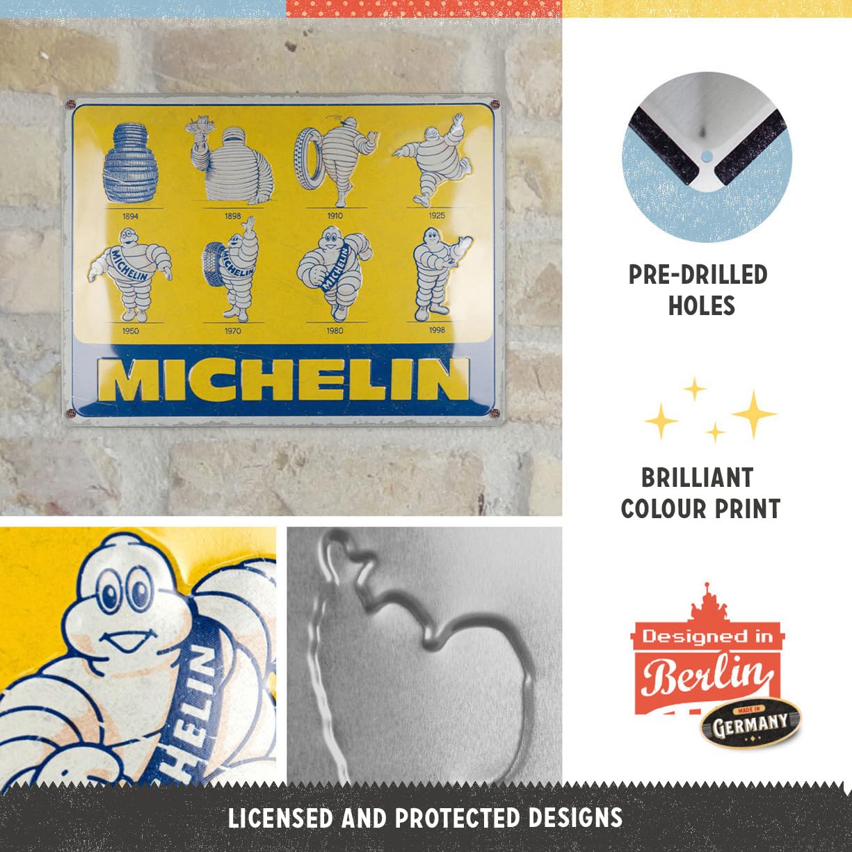 Targa Retrò Michelin 15x20cm - Decorazione Vintage Per Appassionati Di Auto | Metallica - Foto 6