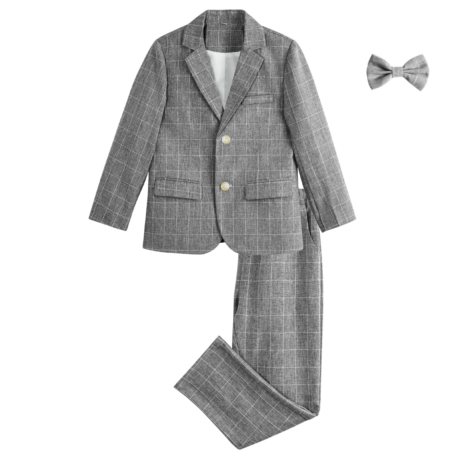 LOLANTA 3 Piezas Conjunto de Traje para Niños Conjunto de Blazer y Pantalón,Traje de Boda