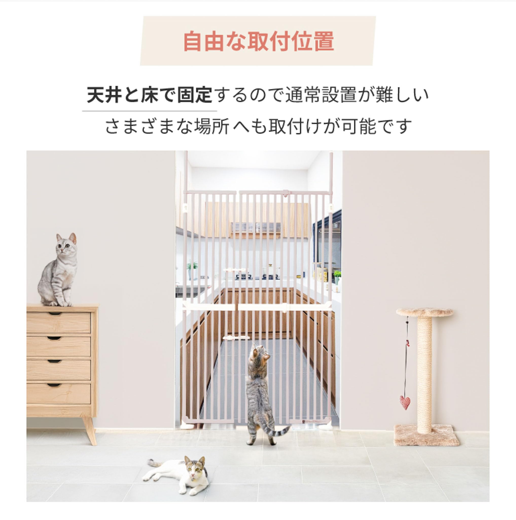 Amazon.co.jp: Wanyanya（わにゃにゃ）猫 脱走防止 ゲート にゃんドア