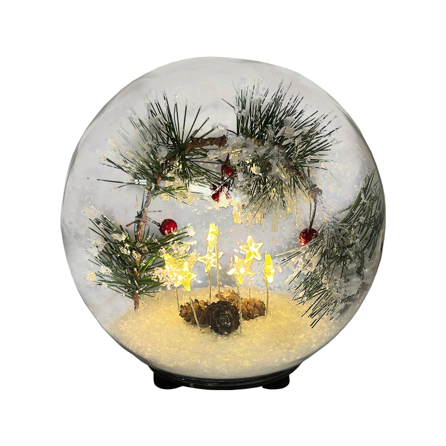 Gleneagles Star Lamp Large - LED Light in Glass Dome, USB Table Light