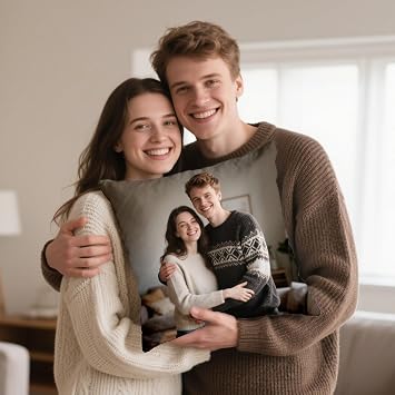Custom Pillows with Picture - Double Side Print, Personalized Pillow Cover, Customized Gifts for Women Men Couples Friends, 14161820 Pillowcase with Optional Pillow Insert (Single photo)