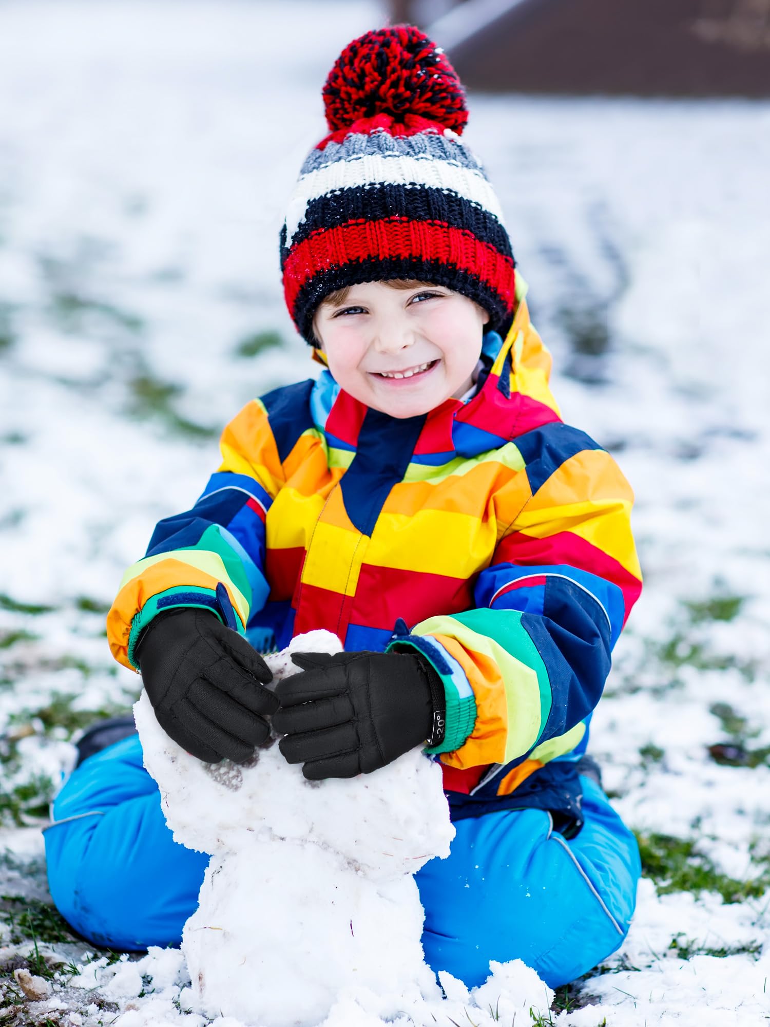 Bencailor 6 paia di guanti invernali per bambini guanti da sci impermeabili ragazzo ragazza caldo neve snowboard guanti per freddo unisex