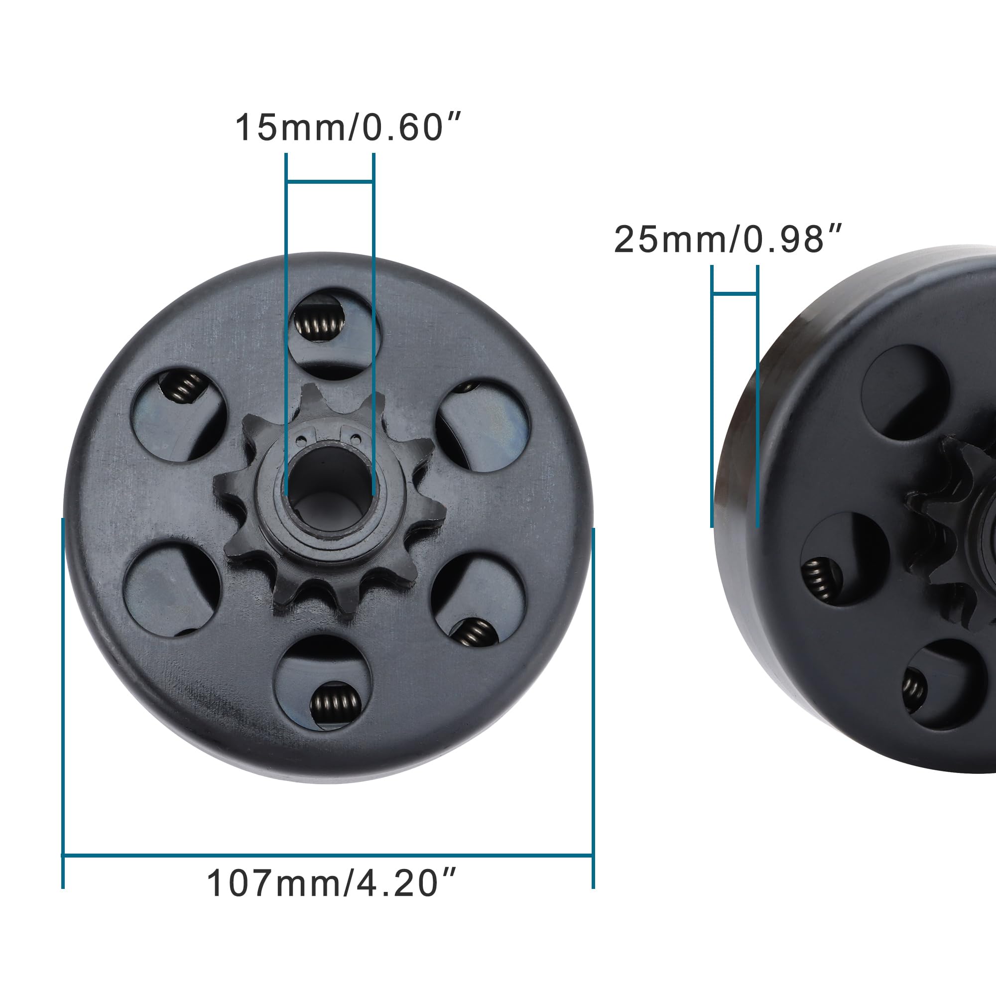 Goofit El Embrague centrífuga 10 Dientes Cadena 5/8 "Agujero 40/41 / 420 Cadena Baja Mini cortadora de césped Motor Kart Cambio de Embrague