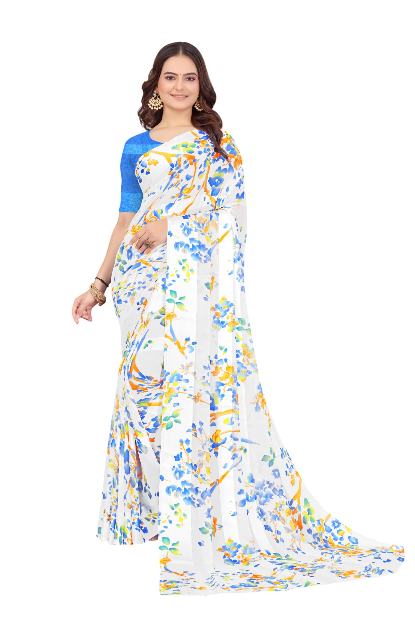 Sacchiyay Women’s Satin Pattu Saree with Elegant Print and Contrast Border SARA-picture-10