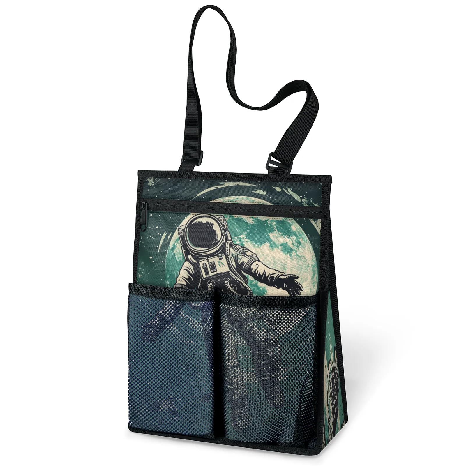 Ourtheme Astronaut Portable Shower Bag for Travel Gym Camp Beach Tote Shower Caddy Bags Hanging Toiletry Organizer for