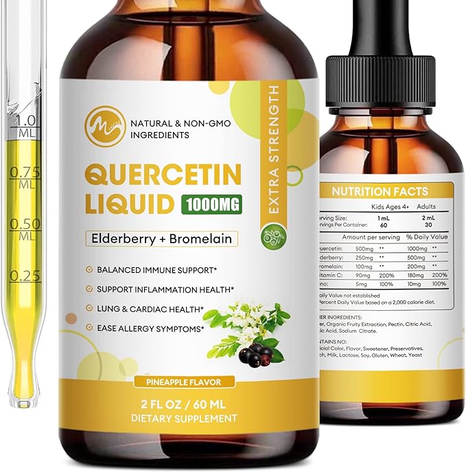 Quercetin Liquid Drops Quercetin Supplements 1000mg 4X
