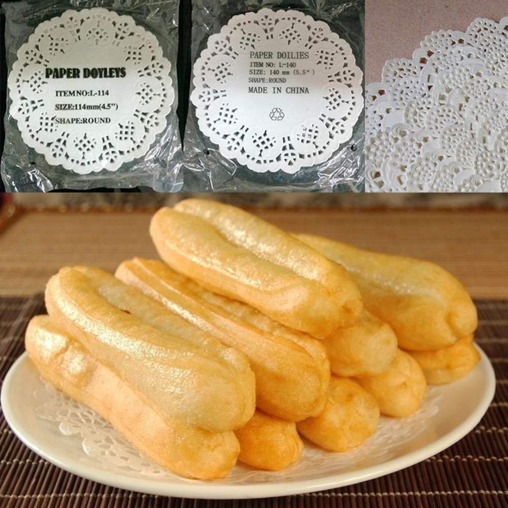 100 tovagliette Rotonde in Carta per Torte, pratiche tovagliette per Torte per Feste, Matrimoni, Decorazioni da Forno, Bianco 8,5 Pollici (Bianco 3,5 Pollici)