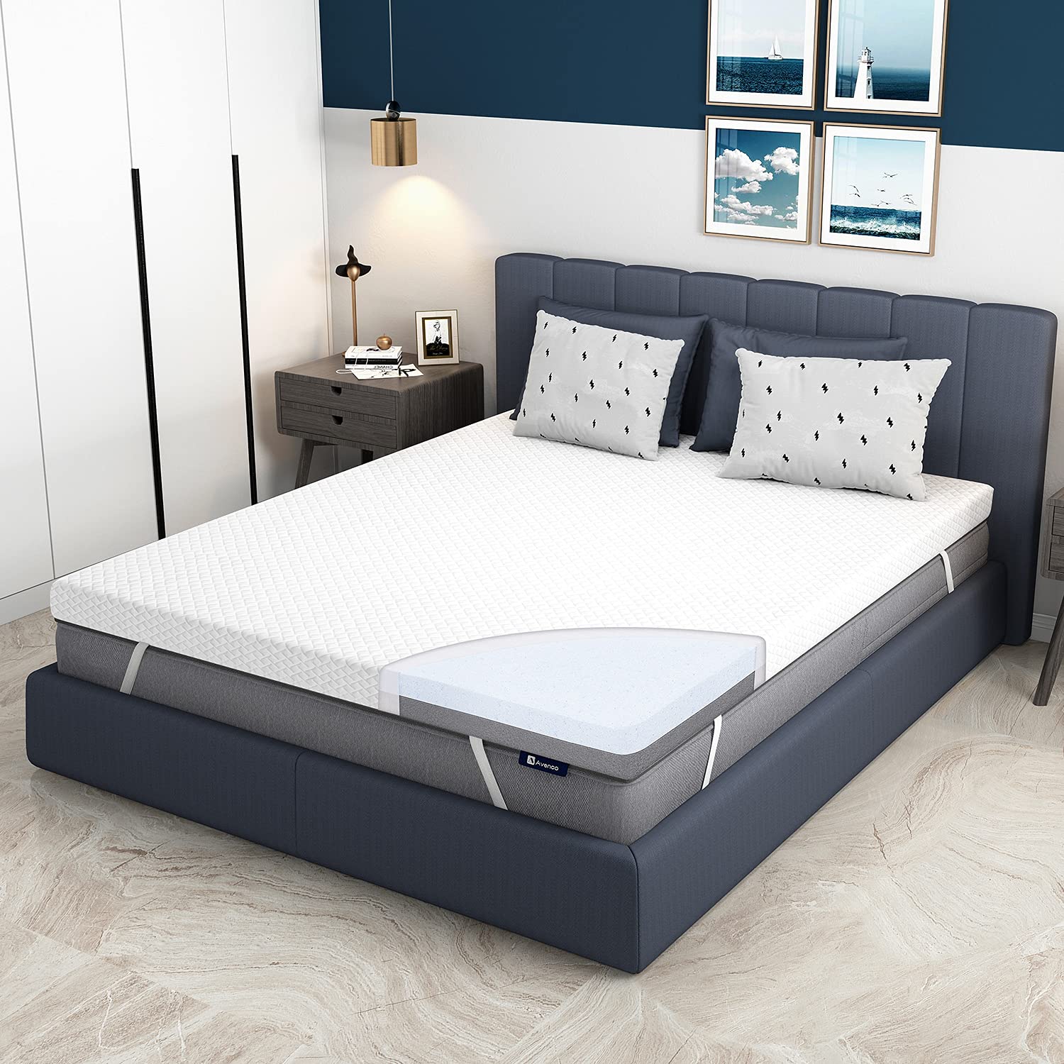 Sponsored Ad - Queen Mattress Topper, Avenco Queen Foam Mattress Topper, 3 Inch Queen Memory Foam Mattress Topper with Rem...