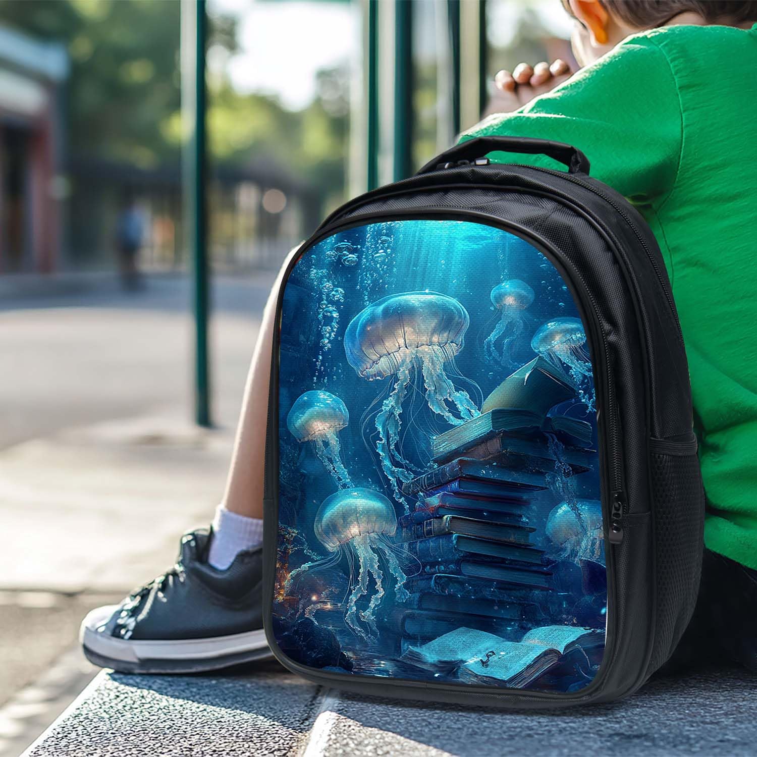Fuzawet Ocean Jellyfish Backpack 3PCS 16