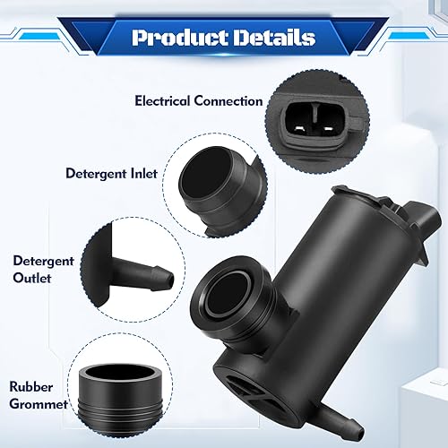 Miniatura 5 de HHCSOP Bomba de lavado de parabrisas, repuesto para Hyundai Accent Elantra Sonata Tiburon Tucson XG300 XG350, Kia Amanti Optima Sportage - Reemplaza