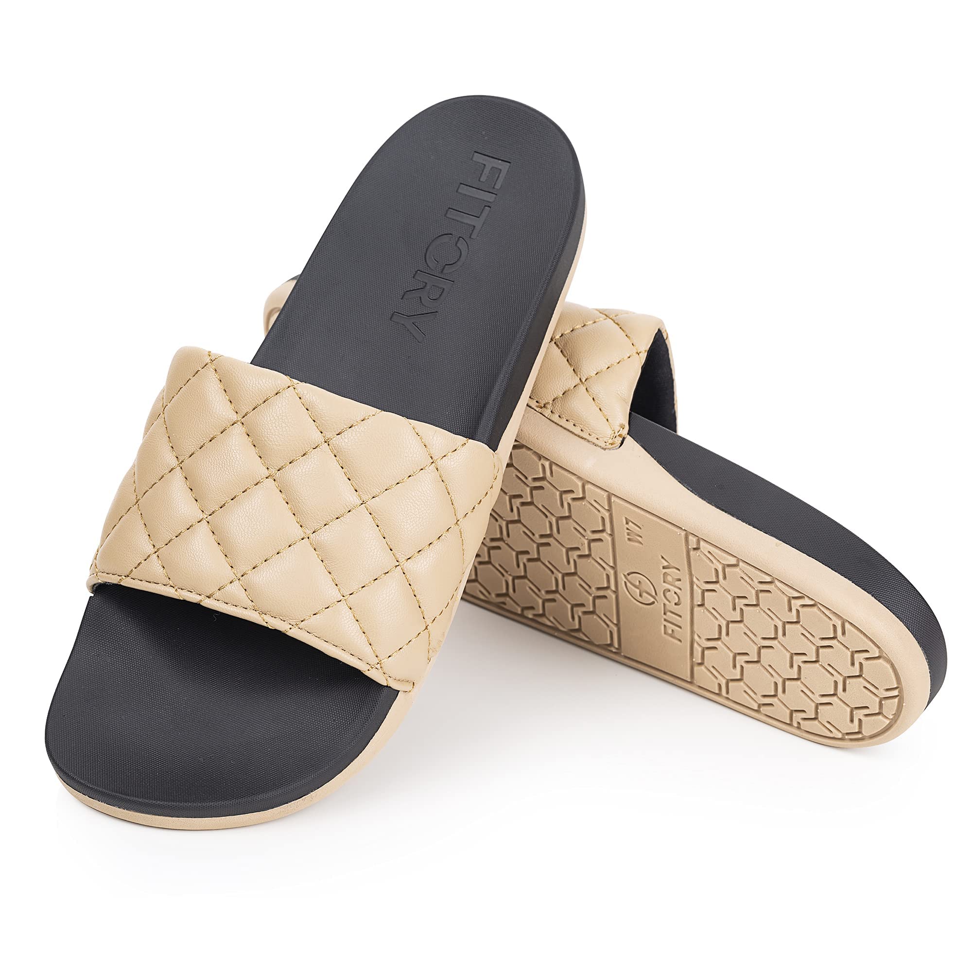 FITORYWomen Slides,Casual Open Toe Slippers Slip On Sandals for Indoor Outdoor