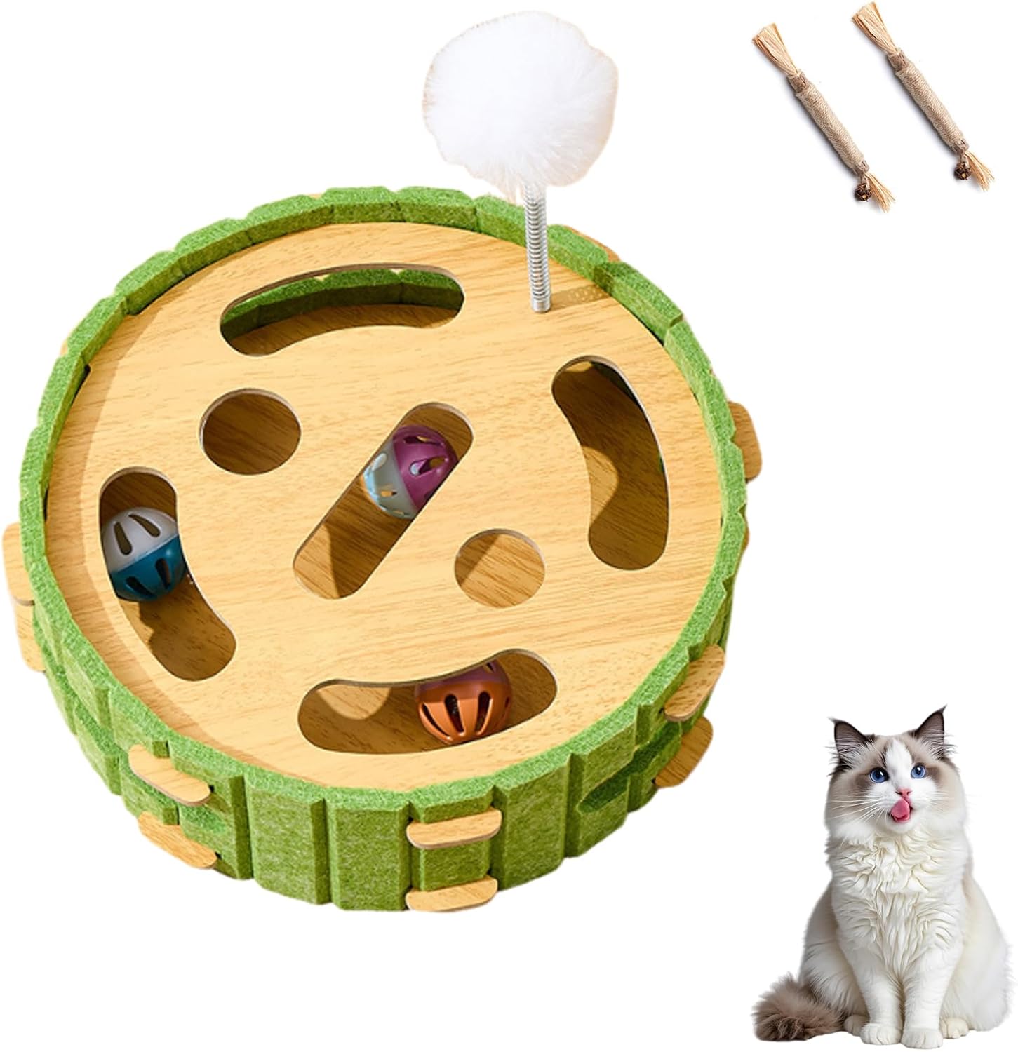 Claw Trimmer with Felt Cat - Cat Nail File Box, Stress Free Alternative to Clippers and Grinders for Indoor Cats Scratching, Couch Furniture Protection(A)