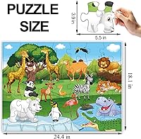 Vista 2 de Rompecabezas de piso jumbo para niños, rompecabezas grandes de 35 piezas para niños de 3 a 5 años, juguetes de aprendizaje y educación preescolar
