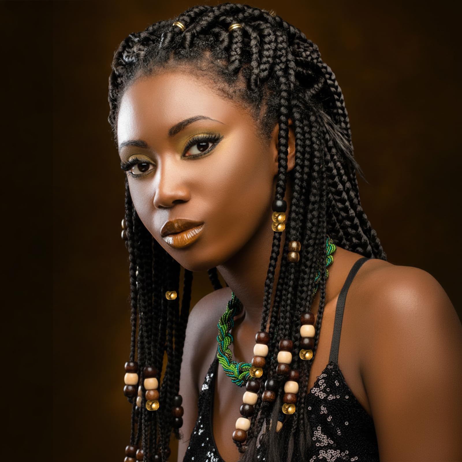 Suncalla Kit de 1502 piezas de trenzas de pelo colorido que incluye 1000 cuentas de pony de 9 x 6 mm, 500 bandas elásticas de goma, 2 cuentas rápidas para trenzas, accesorios de rastas, fabricación de