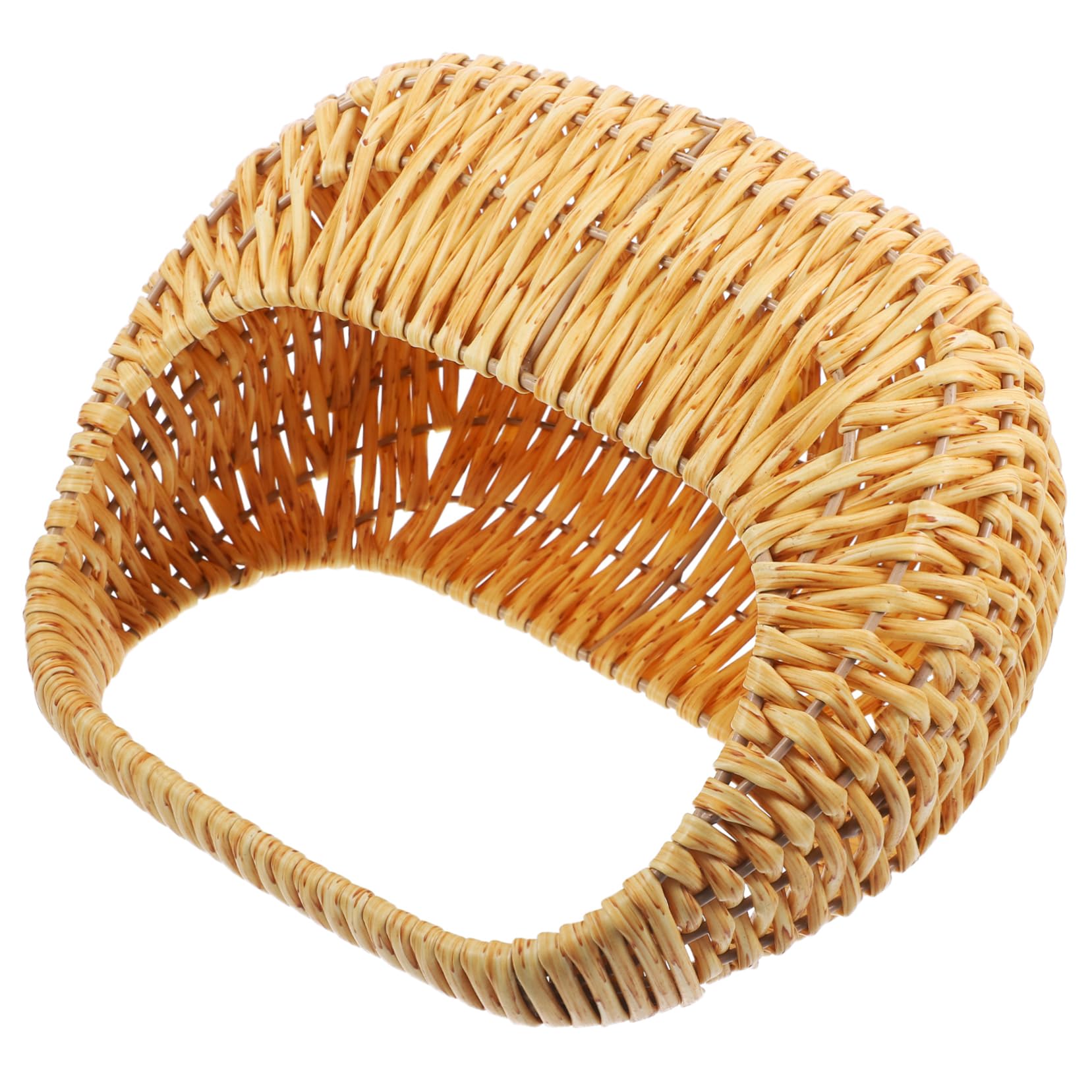 Cabilock Geflochtener Blumenkorb mit Henkel aus Pp und Eisen Vintage Stil Langlebig als Hochzeitskorb oder Aufbewahrungskorb in Beige