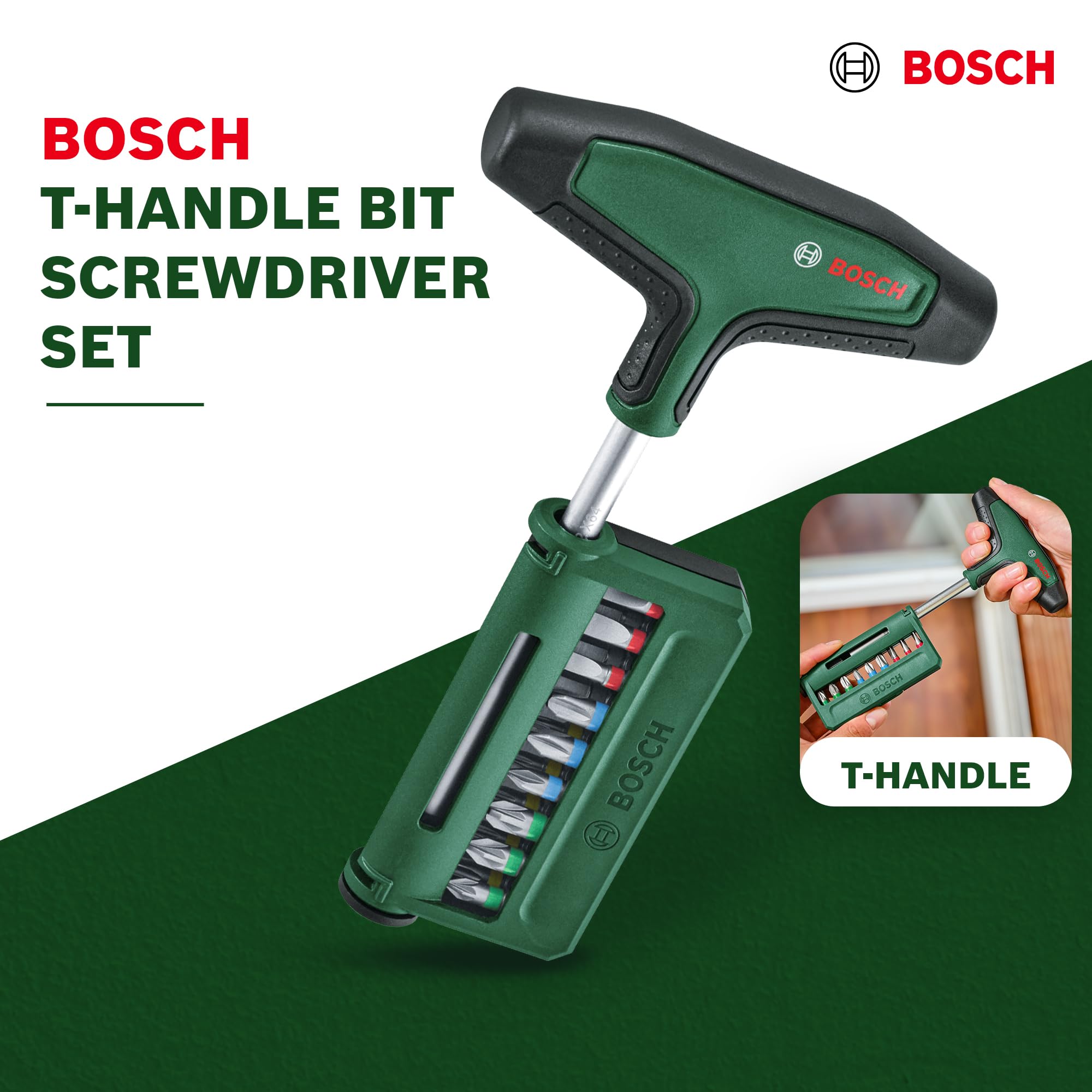 Bosch 19-częściowy zestaw z wkrętakiem (z rękojeścią typu T) (Akcesoria Narzędzi Ręcznych)