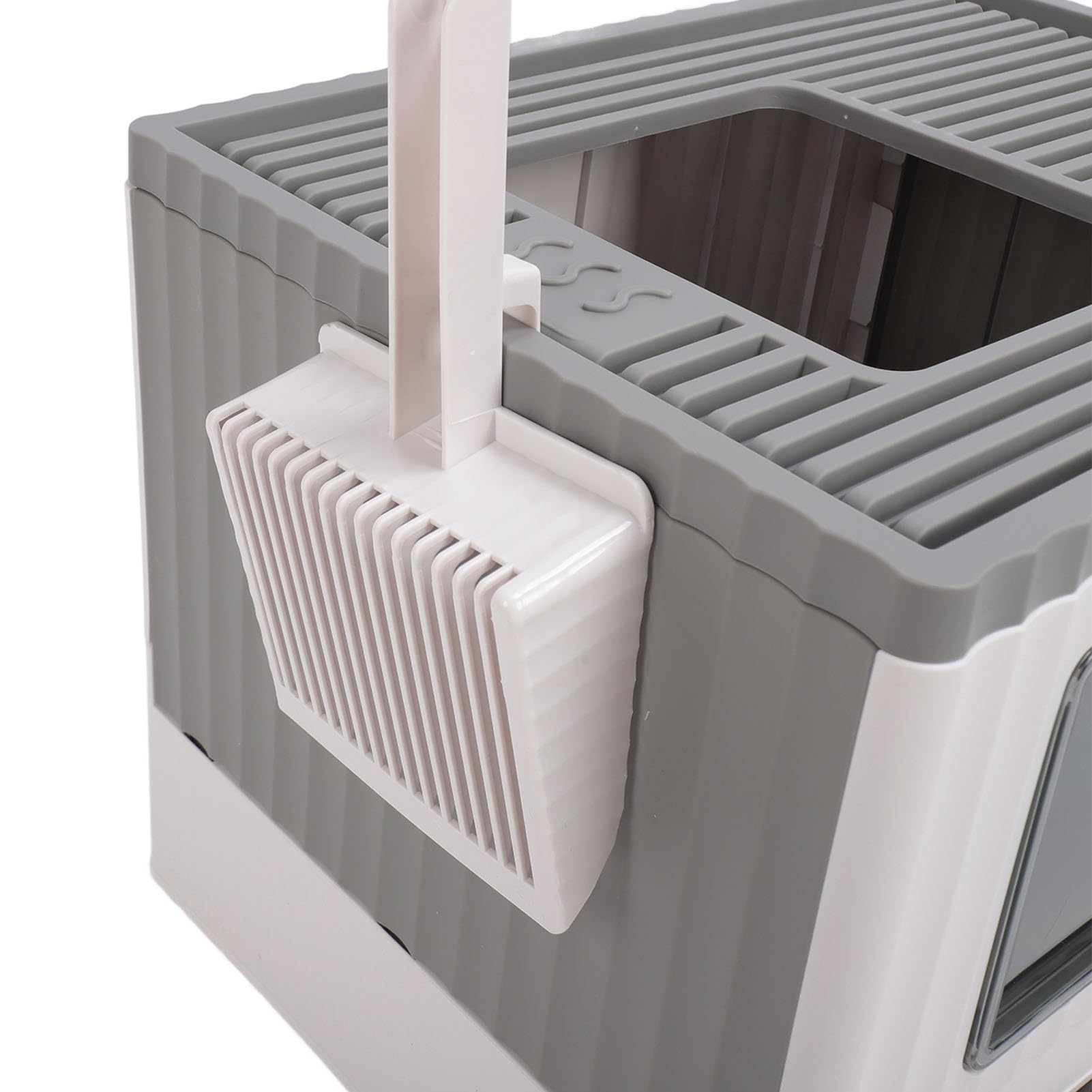 Arenero Cerrado para Gatos con Tapa, Aseo Plegable y Portátil Anti Salpicaduras para Gatos con Cajón Recogedor de Arena Entrada Frontal Puerta de Salida Superior Arenero Grande