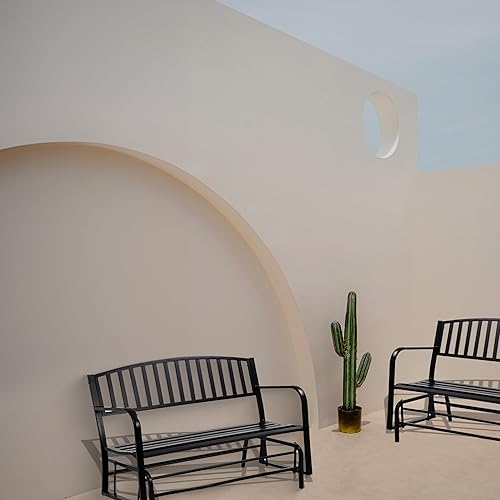 Miniatura 2 de Four Seasons Courtyard Banco de patio al aire libre deslizador para jardín, porche delantero o camino para caminar asiento de muebles con marco de