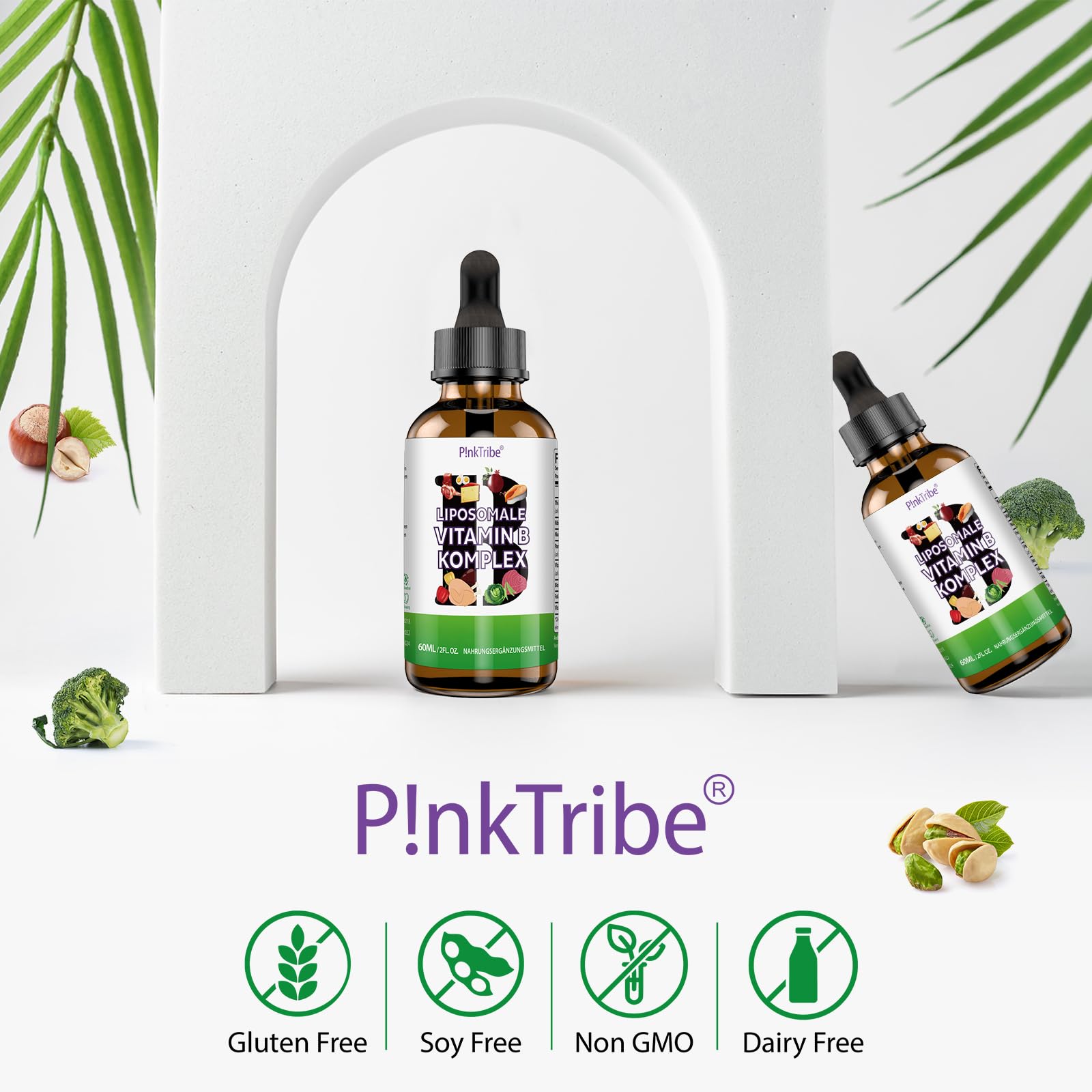 Vitamina B Complex Liposomal - Complejo de Vitaminas B en Forma Líquida de Alta Dosis con las 8 Vitaminas B, Sin Aditivos, 60 ml (Paquete de 4)