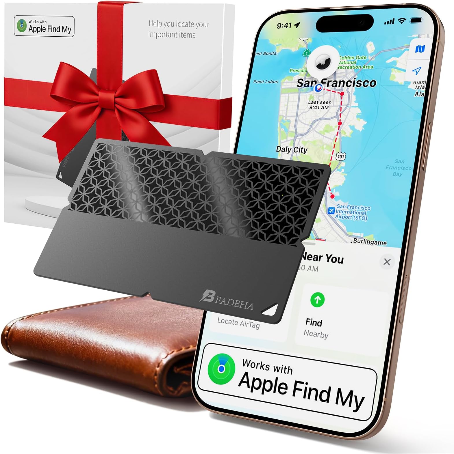 2026 Apple MFi Certified Wallet Tracker Smart Card for Find My iPhone Ultra Thin Air Tracker Tag for Travel, 5 Years+ Staying Power, IP69 Waterproof, Key Finder & Item Locator for Keys, Bags, Passport