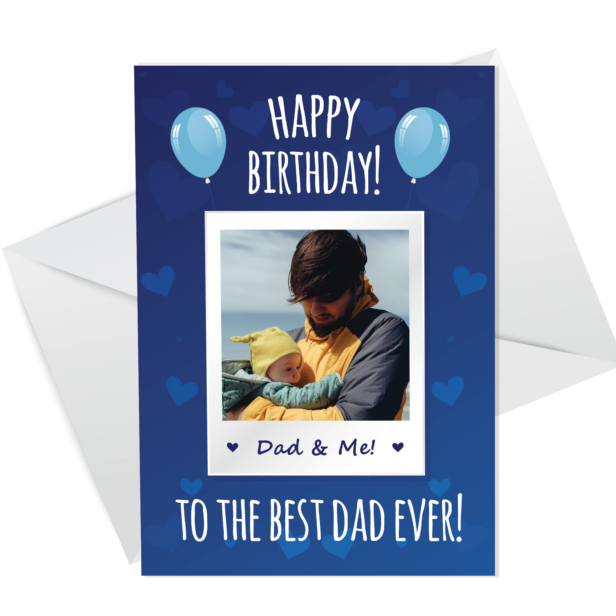RED OCEAN Personalised Birthday Card For Dad Custom Photo Card From Son Daughter