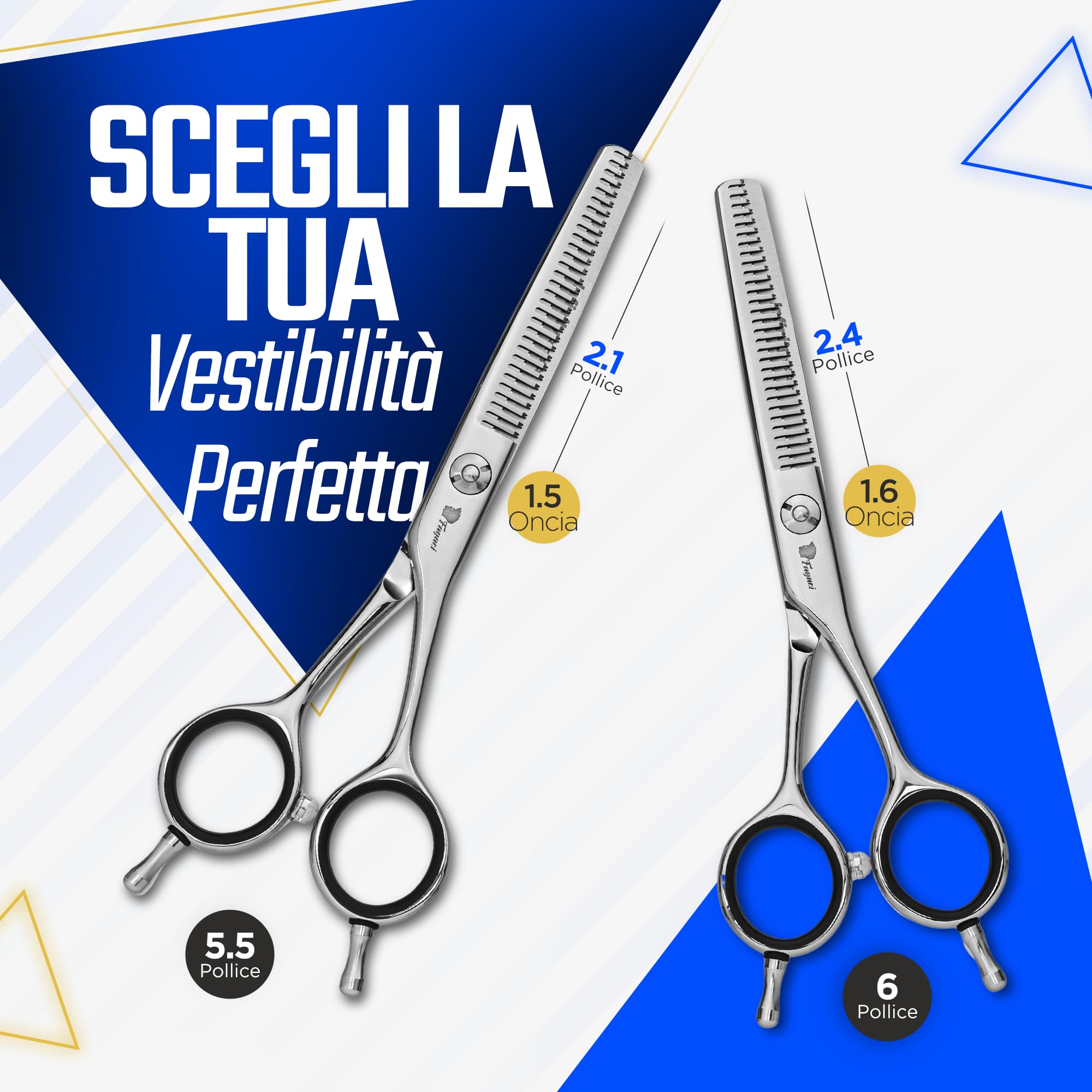 Fagaci Forbici per Sfoltire i Capelli 6" con Acciaio 440C, Forbici Parrucchiere Professionali Barbiere Estrema Affilatura e Tagli Precisi, Lame Sottili