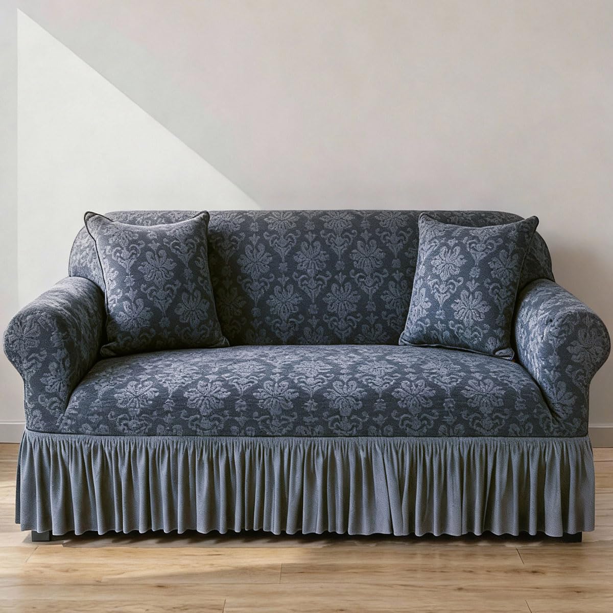 Sofa Cover with Valance,Non Slip Sofa Slipcovers,Furniture Protector Stretches,Machine Washable Cover for Sofa,Elegant Couch Cover,Sofa Slipcovers 1/2/3/4 Seater - Fully Guarant(Size:1 Seater,Color:B)